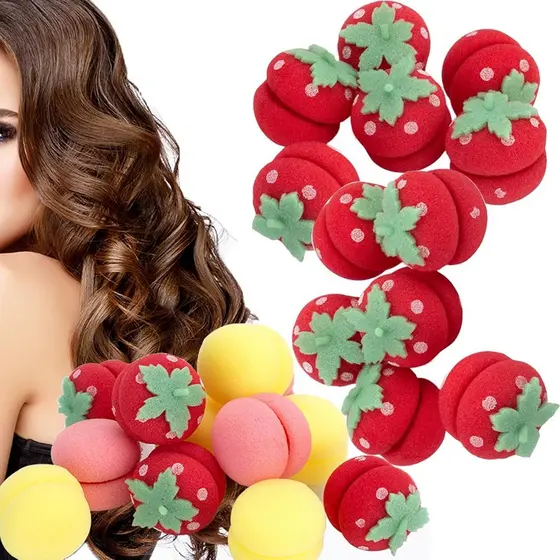 Modeladores Sem Calor De Morango Esponja De Cabelo Mágicos Em Formato
