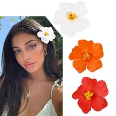 3Pcs Clipes De Cabelo De Flor Havaiana Para Mulheres Plumeria Hibiscus Clip Festa De Férias Na Praia