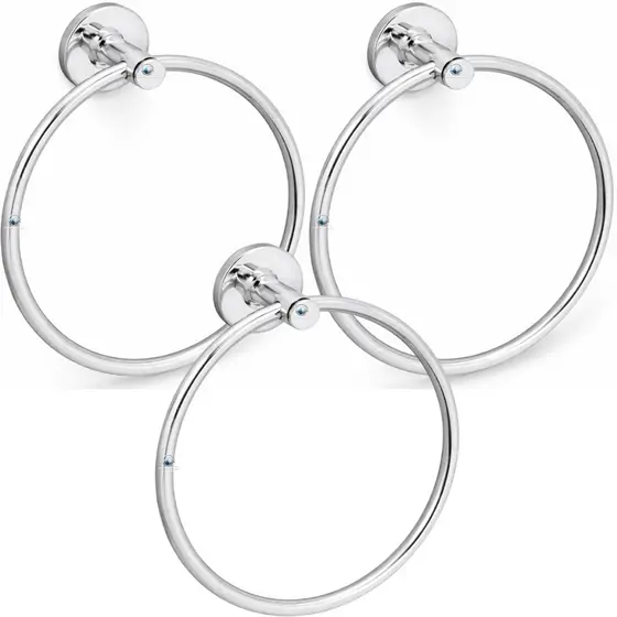 Porta Toalha Rosto Argola Inox Cromado Para Banheiro Lavatório Acessório Banheiro