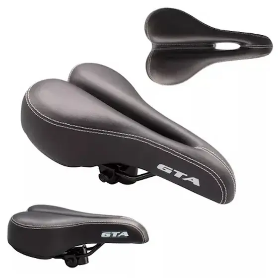 Selim GTA Vazado Preto 27 x 16 cm com Carrinho para Bicicleta