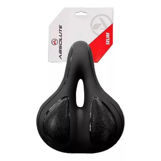 Selim Absolute Comfort Vazado com Gel e Elastômeros 260 x 200 mm Preto