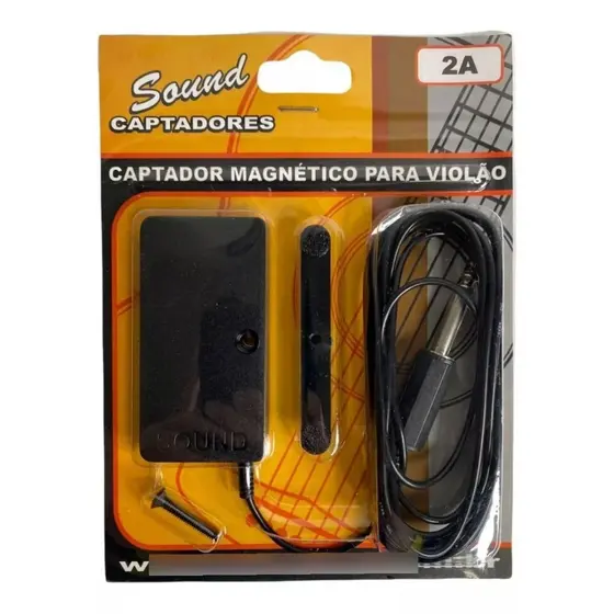 Captador Magnético Sound Malagoli 2A com Cabo P10 de 3 m para Instrumentos de Aço