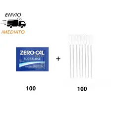 Kit 100 Adoçante Zero Cal Sachê + 100 Palhetas Mexedor de Café