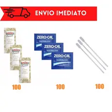 Açucar Uniao Sache + Adoçante Zero Cal Sucralose + Mexedor Cafe 8,5cm
