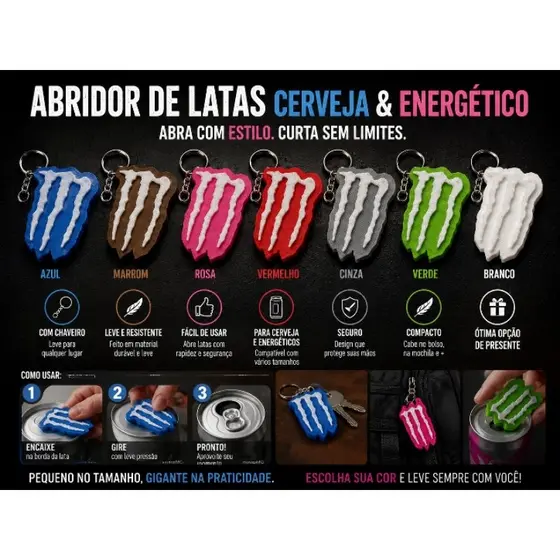 Kit 3 ABRIDOR DE LATAS – PRATICIDADE NO SEU BOLSO! 🔥