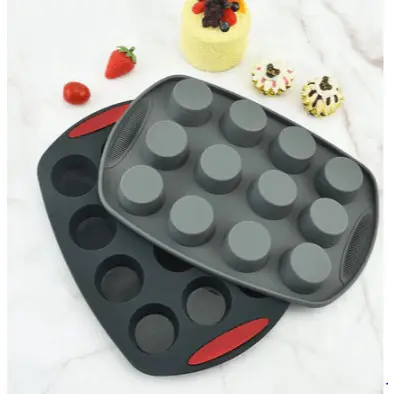 Forma de Silicone para 12 Cupcakes livre BPA Forma para Muffins Bolinhos Cupcake Pão de Queijo