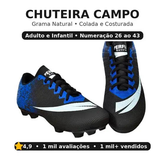 Chuteira Campo Perflex Grama Natural Colada Costurada 26-43