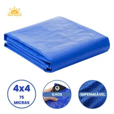 Lona Plastica Cobertura Impermeavel Azul 4x4 Starfer