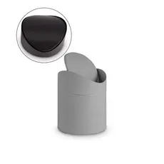 Mini Lixeira De Bancada Basculante Matte Cinza Powermaid