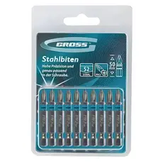 Bits Phillips Ponta E Encaixe 1/4 Pol. 50mm Aço 10 Pcs Gross