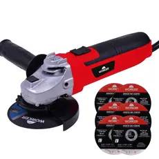 Esmerilhadeira Angular 4.1/2" 650W 650W 127V/220V com 6 Discos de Corte Worker