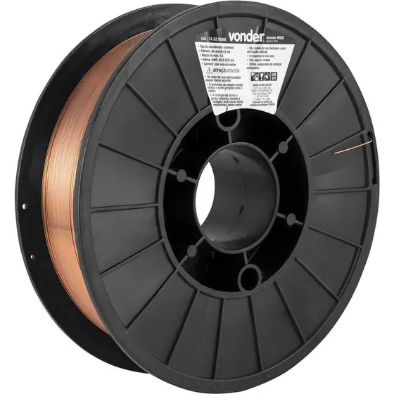 Arame MIG/MAG 0,6 mm Carretel Plástico Com 5 kg Vonder