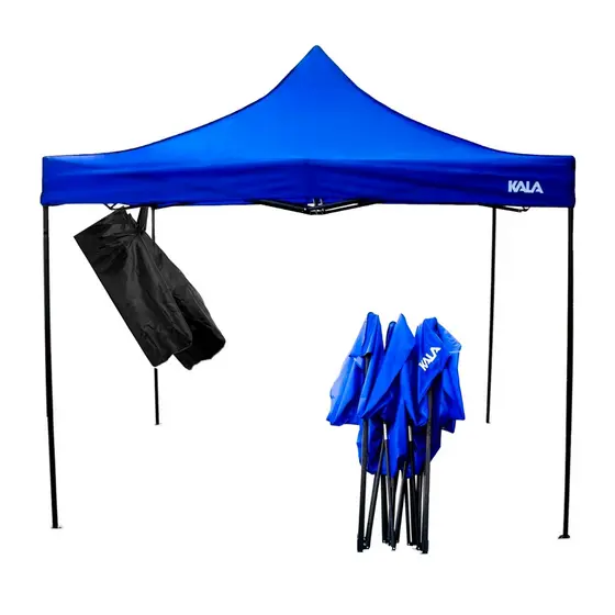 Tenda de Praia Gazebo Dobrável 3x3m Retrátil Pagoda Azul Kala