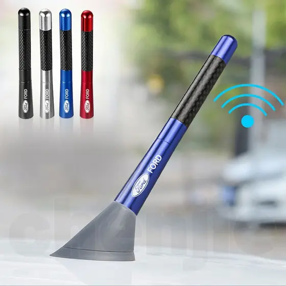 [Promo] Para Ford 1 Pcs Universal Antena De Carro Antena Para Carro De Fibra De Carbono Telhado Para Sinal Melhorado FM/