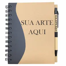 Kit 10/5 Cardeneta Caderno Agenda Pequena grande + Caneta Personalizada Nome logo Frase