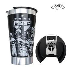 Copo Térmico Inox + Tampa Inox Personalizado 360 - São Paulo - Torcida Time Futebol Jogadores