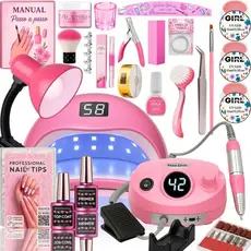 Kit Unhas Gel Completo Lixadeira Eletrica Motor Porquinho Cabine Sun5 - Envio Imediato
