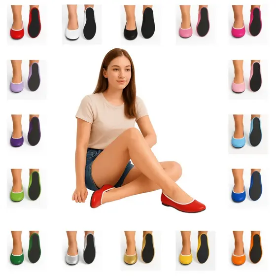 Sapatilha para Dança Ballet Feminina para Fantasias Cosplay desfiles cores sortidas e antiderrapante