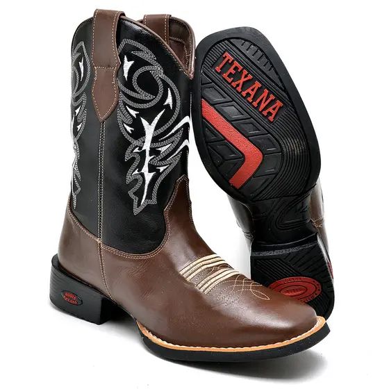 Bota Texana Masculina Bordada Tribal Promoção Black Friday