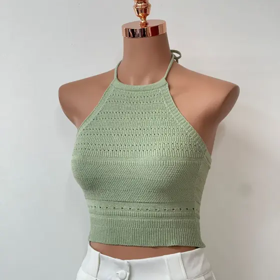 Cropped Frente Única Trico Modal Moda Gringa 2025