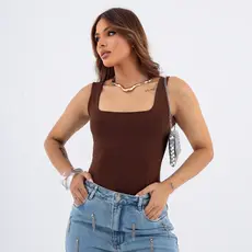 Blusa Regata Feminina Suplex Decote Quadrado