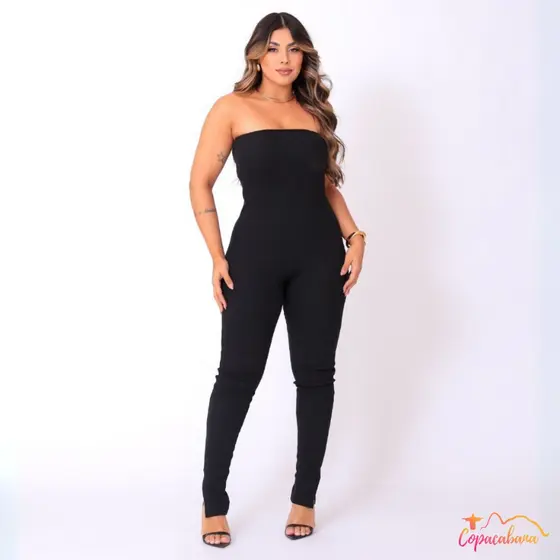Macacão Longo Tomara que Caia Canelado Elegante e Confortável