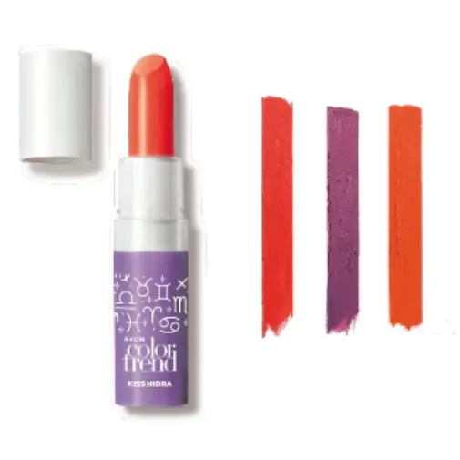 Batom Kiss Matte Coleção Zodíaco Avon Color Trend 3,6g | Rosê Vênus | Laranja Astral | Vermelho Ascendente
