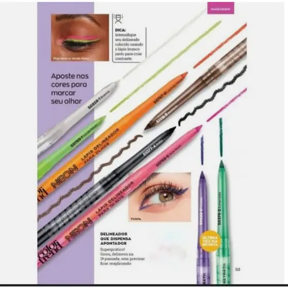 DELINEADOR RETRATIL AVON COLOR TREND BRANCO E PRETO