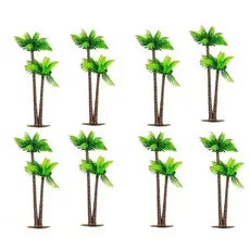 8 Mini Coqueiro Arvore Decorativo Artificial terrario 17cm