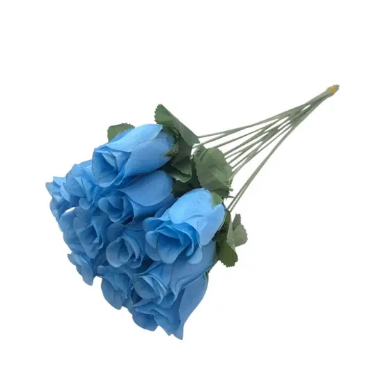 Kit 50 Botões Azul rosa artificial flores artificiais para decoração Rosas Artificiais
