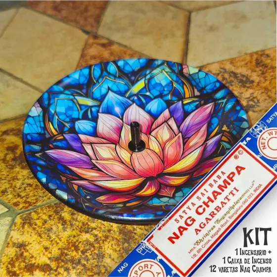 Incensário Flor de Lótus Porta Incensos de Vareta Hinduísmo e Budismo