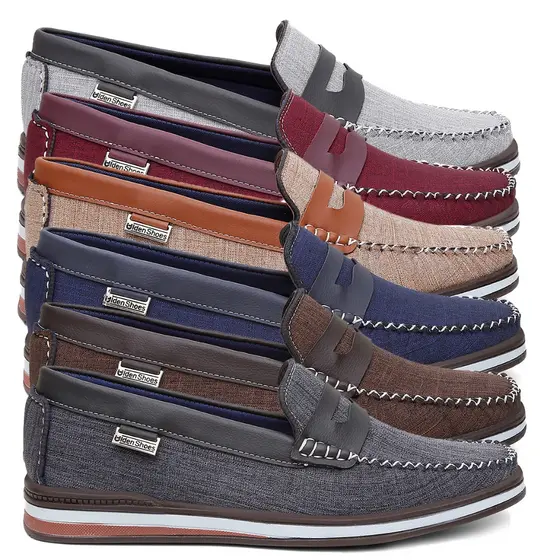 Kit 3 Pares de Mocassim Sapatilha Csual Masculino Oxford Mocassim