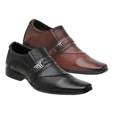 Social Masculino Oxford Sapato Social Estampado Solado de Borracha 2539