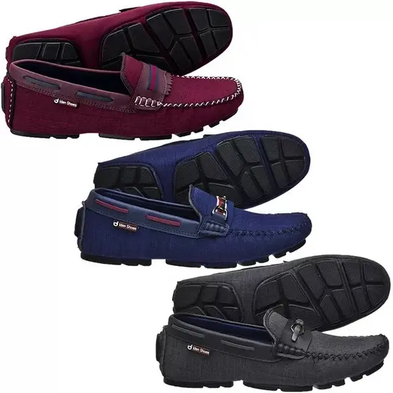 Kit com 3 Pares de Mocassim Masculino Sapatilha Drive Casual