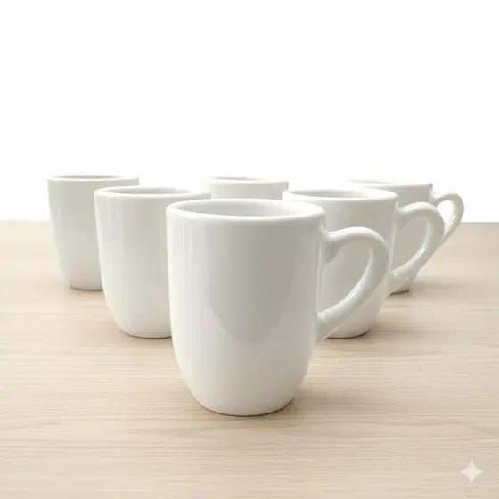 Kit 6 Xícara de Porcelana Branca 80ml Café Expresso Caneca Chá Presente Cozinha