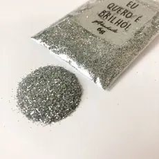 GLITTER COMUM PRATA FINO ( Resina, decoração de unha, slime, carnaval)