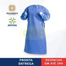 Avental Cirúrgico Estéril Descartável Azul Capote Hospitalar - Descarpack