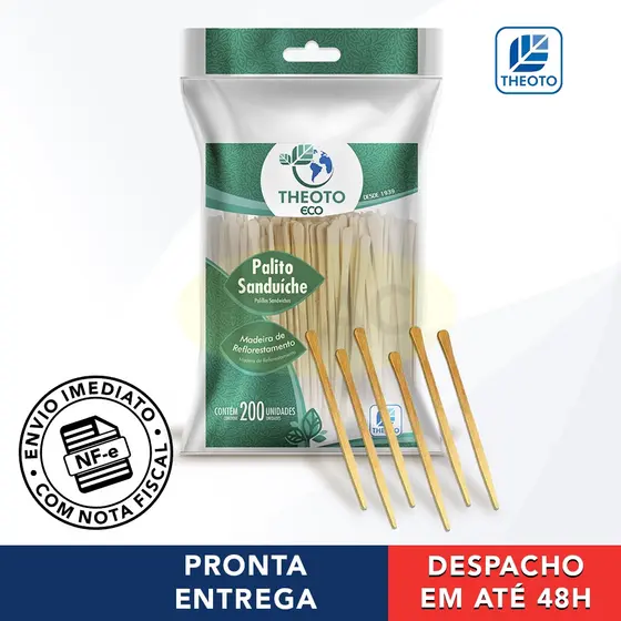 Palito Para Petisco E Aperitivos Espetinho De Frios Theoto Palitos Com 200 Unidades