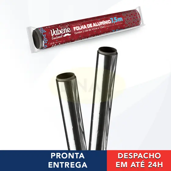 3 Rolos De Papel Alumínio 45cm X 7,5m Para Forno Freezer Geladeira - Vabene