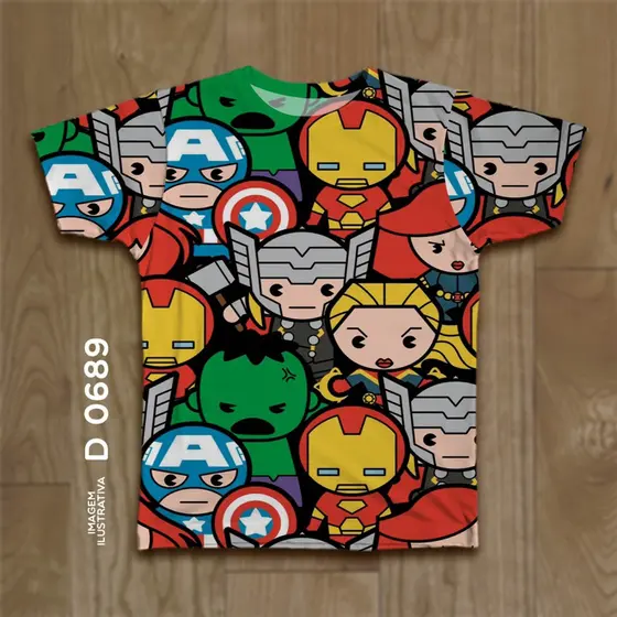 Blusa Camiseta Camisa Unissex Infantil Vingadores