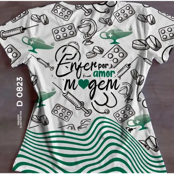 T-shirt Enfermagem Blusa Feminina Profissão