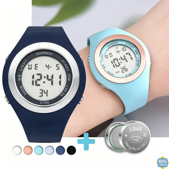 Relogio Feminino Digital A Prova D 'Água Led Esportivas Cronômetro Original S-725