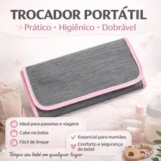Trocador Portátil Impermeável para Bebê | Dobrável, Compacto, Ideal para Passeios e Viagens