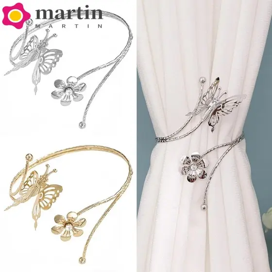 Fivela De Retenção De Cortina MARTIN , Amarração De Borboleta De Metal De Luxo , Formato De Folhas De Flores
