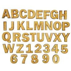 Letras Alfabeto + Números 10cm Altura MDF 3mm Completo Tamanho Corte a Laser de A a Z