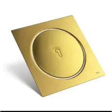 pRalo Dourado Click 10x10cm Veda Cheiro Brilhante De Banheiro Luxuoso Aço Resistente Inteligente 15416