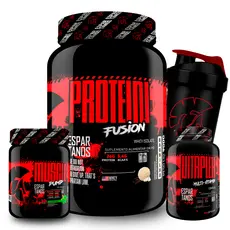 Kit Whey Fusion + Pré Treino + Multivitamínico + Shaker