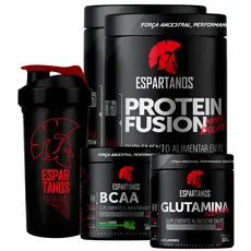 Kit 2x Protein Fusion Whey Isolado + Bcaa + Glutamina + Coqueteleira - Bodybuilders