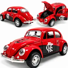 Miniatura fusquinha e kombi Logotipo fricção abre portas modelo premium 1:36