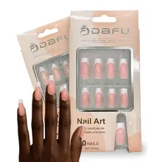 Unhas Postiças DAFU Premium – Francesinha 30 Peças